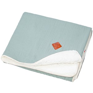 Couverture gaze de coton et sherpa vert