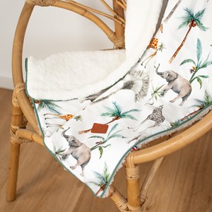 Couverture réversible sherpa safari