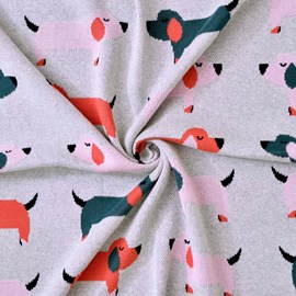 Couverture coton bio gots teckel rose