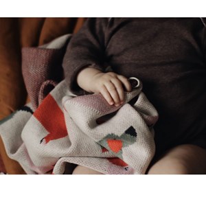 Couverture coton bio gots teckel rose