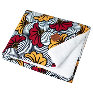 Couverture réversible wax fleurs rouge