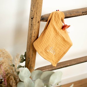 Doudou attache tétine gaze coton jeanne