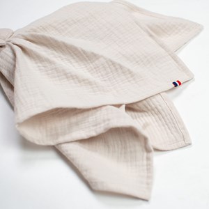 Doudou lapin  gaze jeanne beige 50 x 50