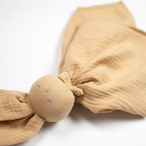 Doudou lapin  gaze jeanne biscuit 50 x