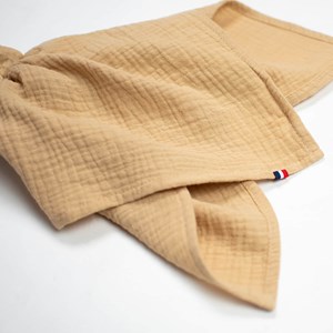 Doudou lapin  gaze jeanne biscuit 50 x