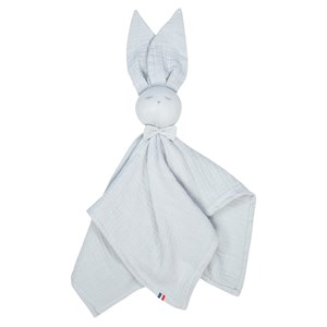 Doudou lapin gaze de coton jeanne gris