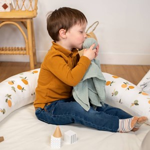 Doudou lapin  gaze jeanne gris 50 x 50