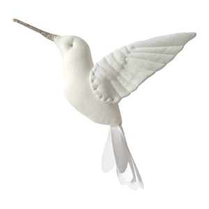 Trophée mural colibri en lin ecru