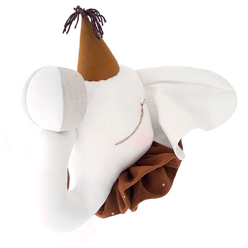 Trophée mural éléphant lin chambre