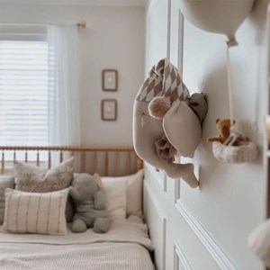 Trophée mural éléphant en lin déco