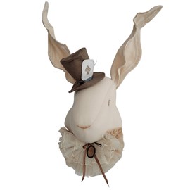 Trophée mural lapin en lin chambre