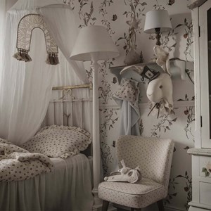 Trophée mural lapin en lin chambre