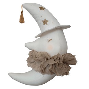Trophée en peluche lune magique blanc