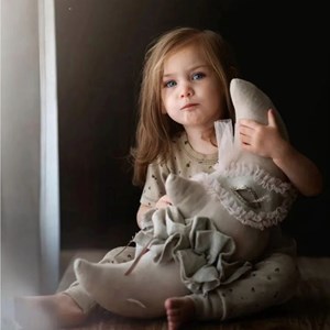 Trophée mural lune venise lin bébé