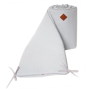 Tour de lit bébé gaze coton jeanne gris