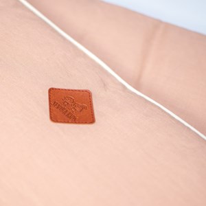 Tour de lit en lin déhoussable pêche