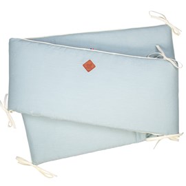 Tour de lit en lin déhoussable vert de