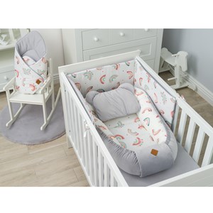 Tour de lit universel réversible gris