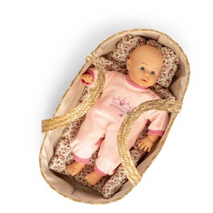 Couffin en osier tressé pour poupée 50