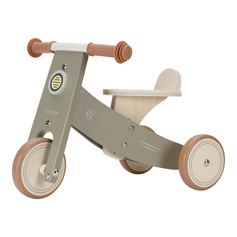Little Dutch - Tricycle en bois vert olive