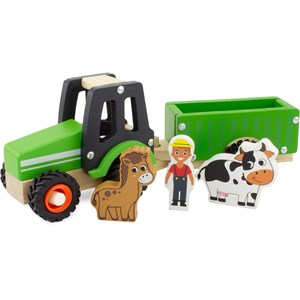 Tracteur et remorque vert