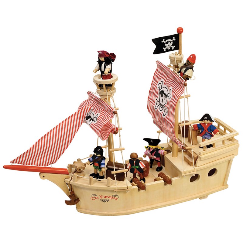 Tidlo - Coffret de jeu bateau pirate en bois