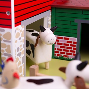 Ensemble d'animaux de ferme en bois