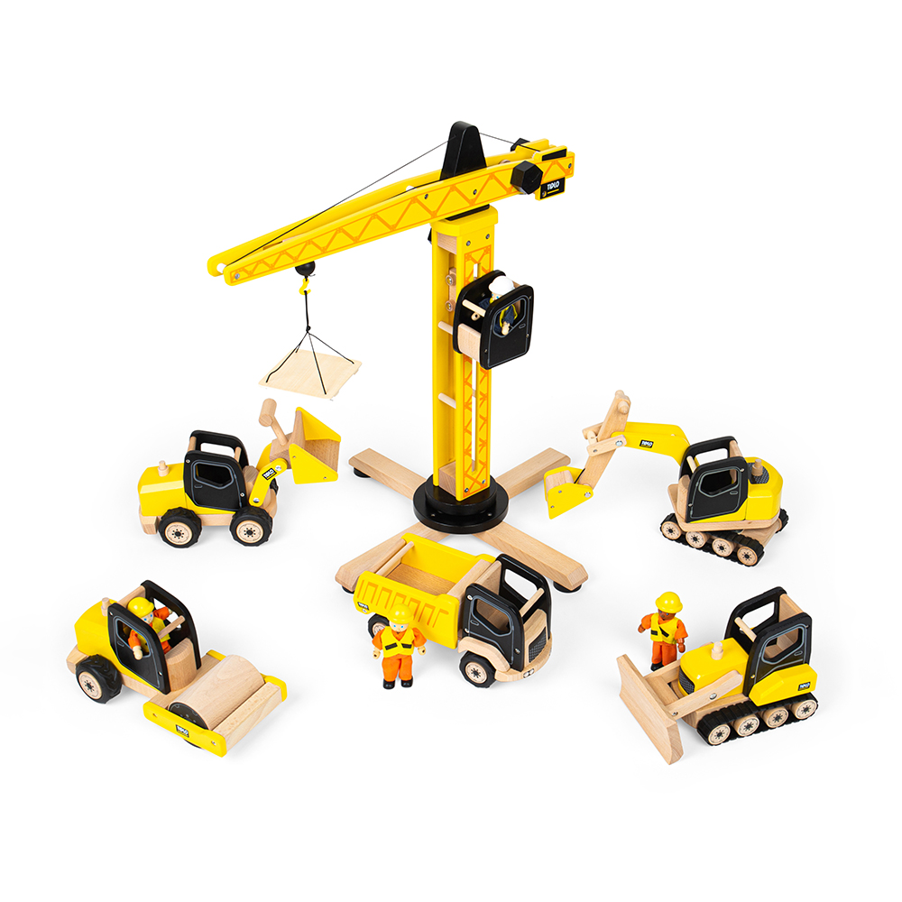 small foot Grue de chantier avec accessoires de chantier small foot Grue de chantier avec accessoires de chantier