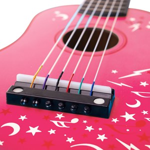 Guitare rose en bois pour enfants
