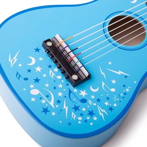 Guitare bleue en bois pour enfants