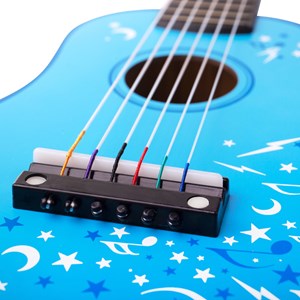 Guitare bleue en bois pour enfants