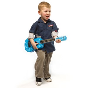 Guitare bleue en bois pour enfants