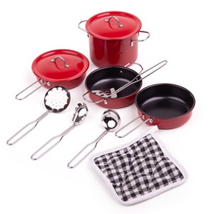 Batterie de cuisine rouge pour enfants