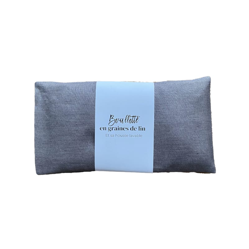 Bouillotte Sèche Aux Graines De Lin – Déhoussable, Gris Argent, Pour Bébé Et Adulte, Chaud Ou Froid