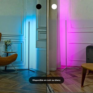 Lampadaire corner led - rgb - noir