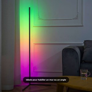 Lampadaire corner led - rgb - noir