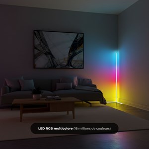 Lampadaire corner led - rgb - noir
