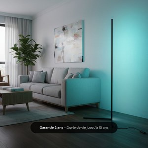 Lampadaire corner led - rgb - noir