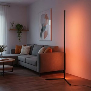 Lampadaire throne light led noire