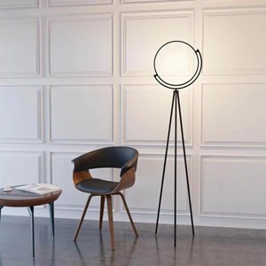 Lampadaire croissant de lune led noire