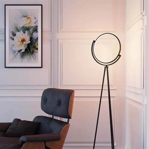 Lampadaire croissant de lune led noire