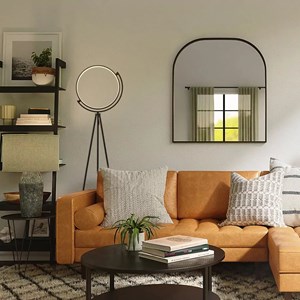 Lampadaire croissant de lune led noire