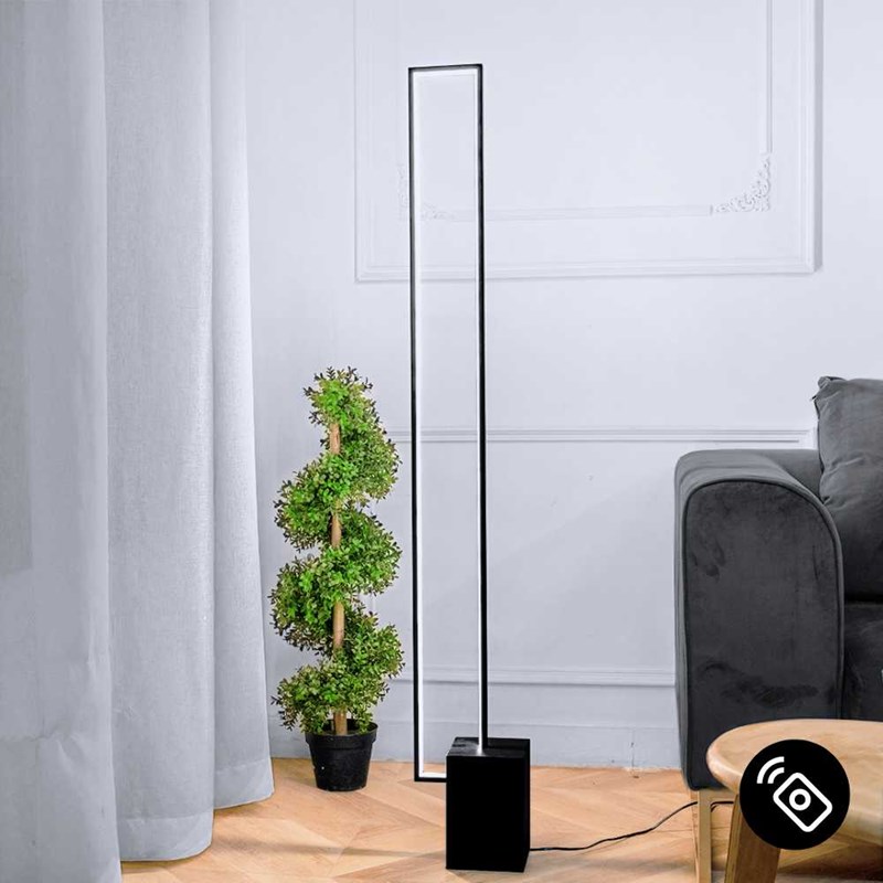 Lampadaire led quadra noire