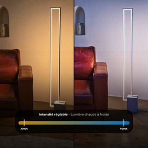 Lampadaire quadra led - noir