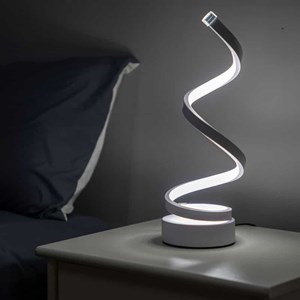 Lampe de table spiral blanc led