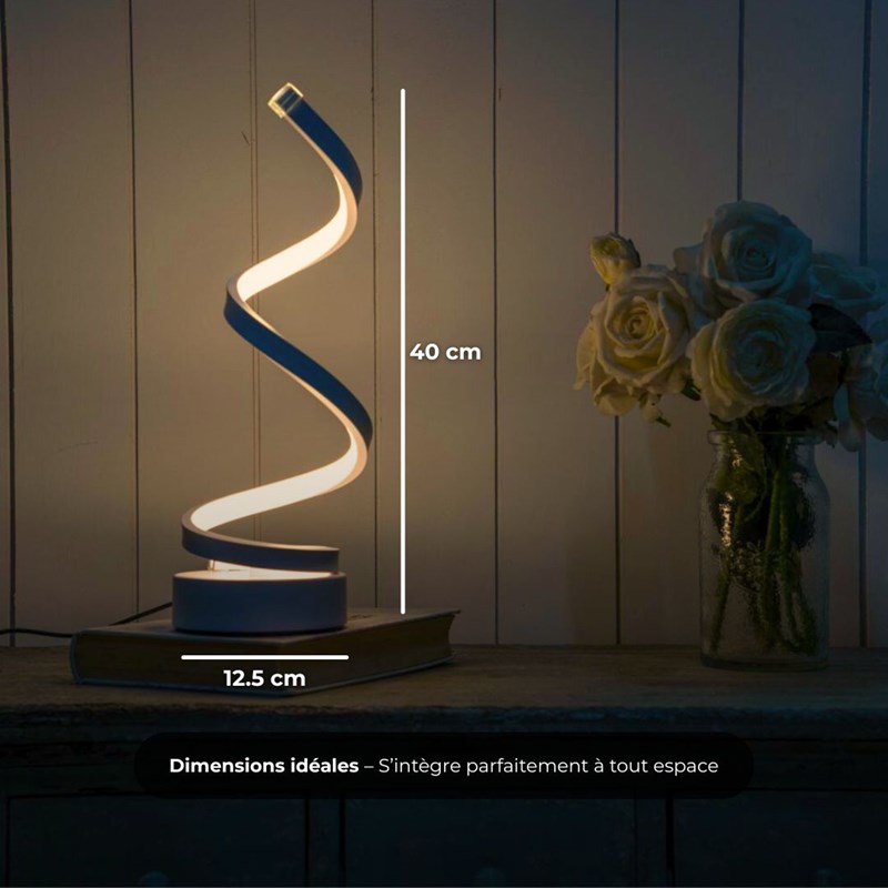 Lampe de table spiral led - blanc