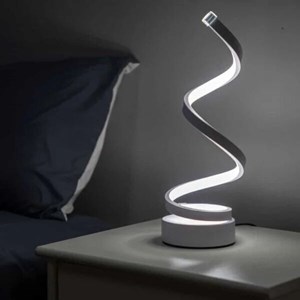Lampe de table spiral blanc led