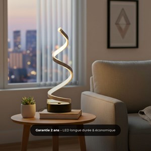 Lampe de table spiral led - blanc