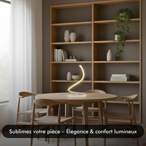 Lampe de table led courbe blanc