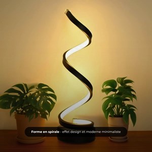 Lampe de table spiral led - noir